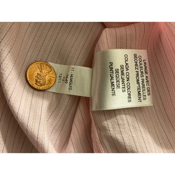 Tommy Bahama Dress Shirt Men's Pink Striped Button Up Shirt Size 17.5 32-33 L/S - Picture 5 of 5